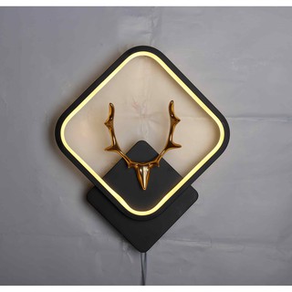 Đèn vách 79 Lighting đèn led sừng hươu gắn tường trang trí decor nội thất E115 ánh sáng vàng
