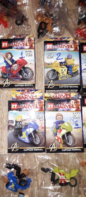 Lắp ráp 1 hộp LegoAVengers Biệt đội Xe mô tô MarVel 0854 có nhiều chi tiết bằng nhựa ABS
