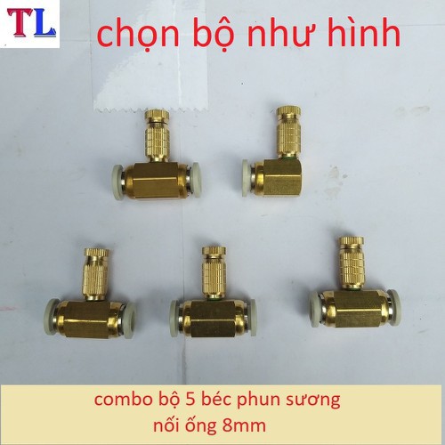 Bộ 5 Béc phun sương bằng đồng giá rẻ