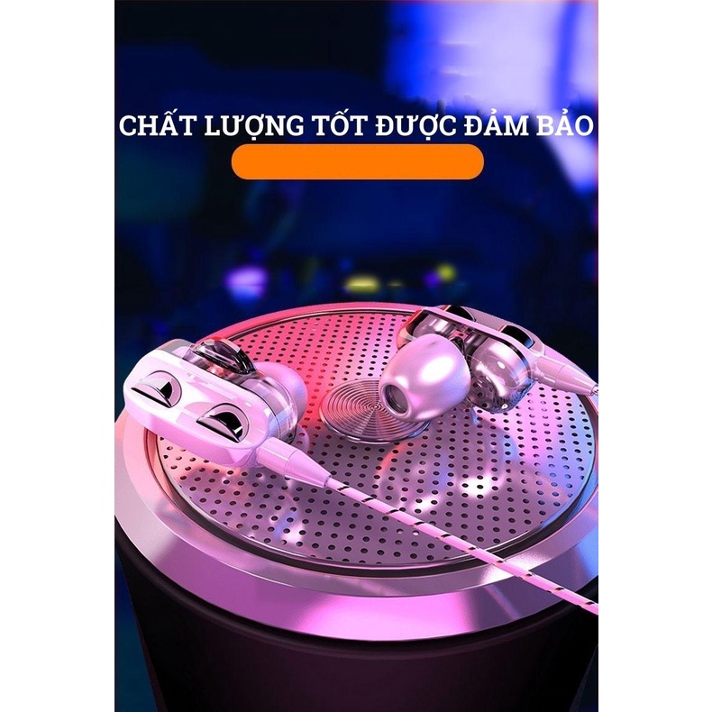 Tai nghe nhét tai có dây có mic lõi tứ cuộn dây chuyển động kép EOR X12 | Loa siêu trầm, tai nghe loa siêu trầm đa năng