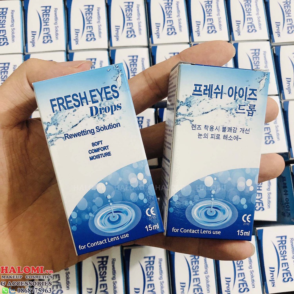 Nước nhỏ mắt lens kính áp tròng chuyên dụng Fresh Eyes 15ml an toàn cho người sử dụng