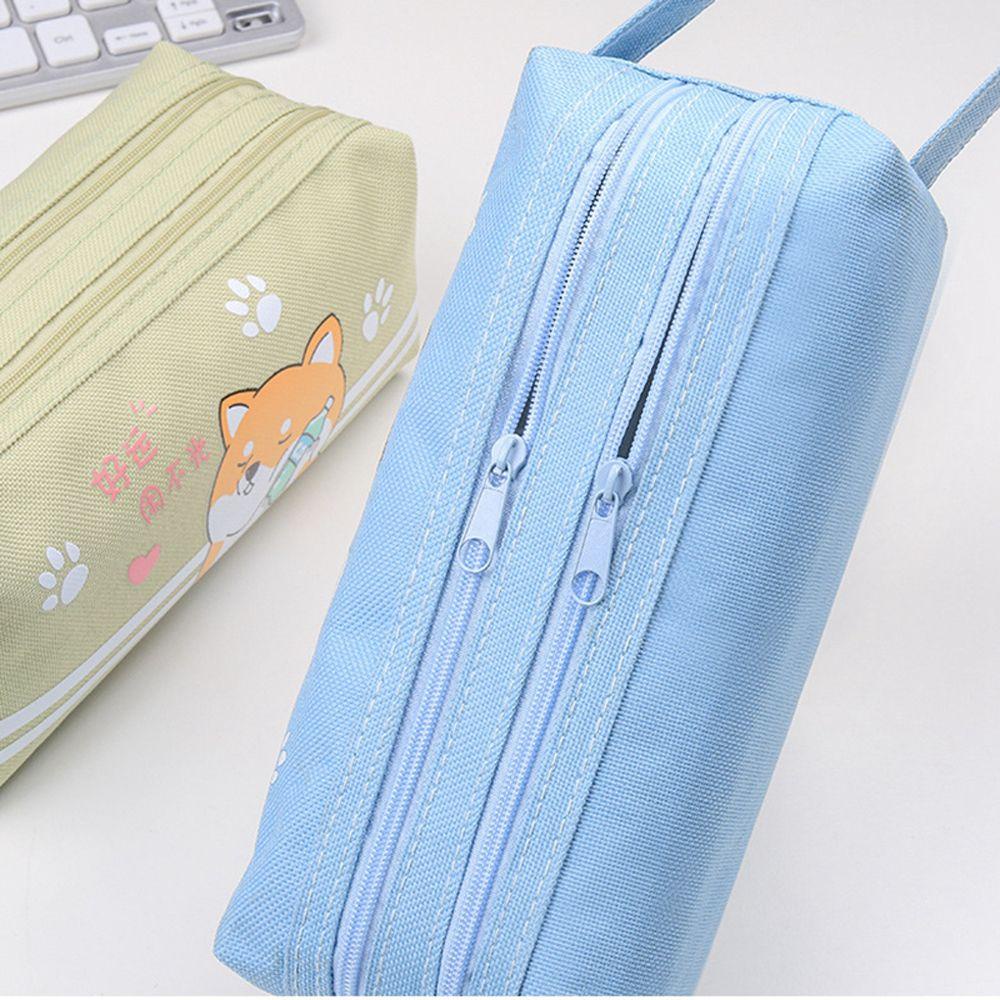 Túi Đựng Bút Bằng Vải Canvas Họa Tiết Động Vật Hoạt Hình Dễ Thương