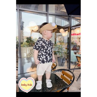 Bộ sơ mi hoa cúc cho bé trai