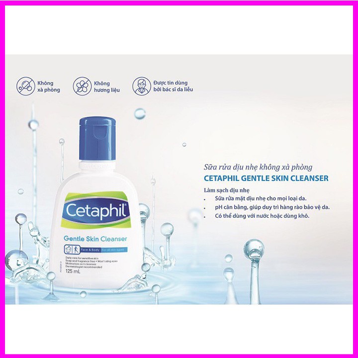 Sửa rửa mặt Cetaphil 125ml 500ml và 591ml, sửa rữa mặt Cetaphil dịu nhẹ nhất dành cho da nhạy cảm xuất xứ từ Australia