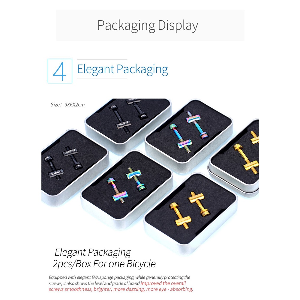 Set 2 Ốc Vít Hợp Kim Titan M5*30/40MM Cố Định Yên Xe Đạp Địa Hình