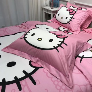 SET CHĂN GA GỐI COTTON 3D MÈO KITTY