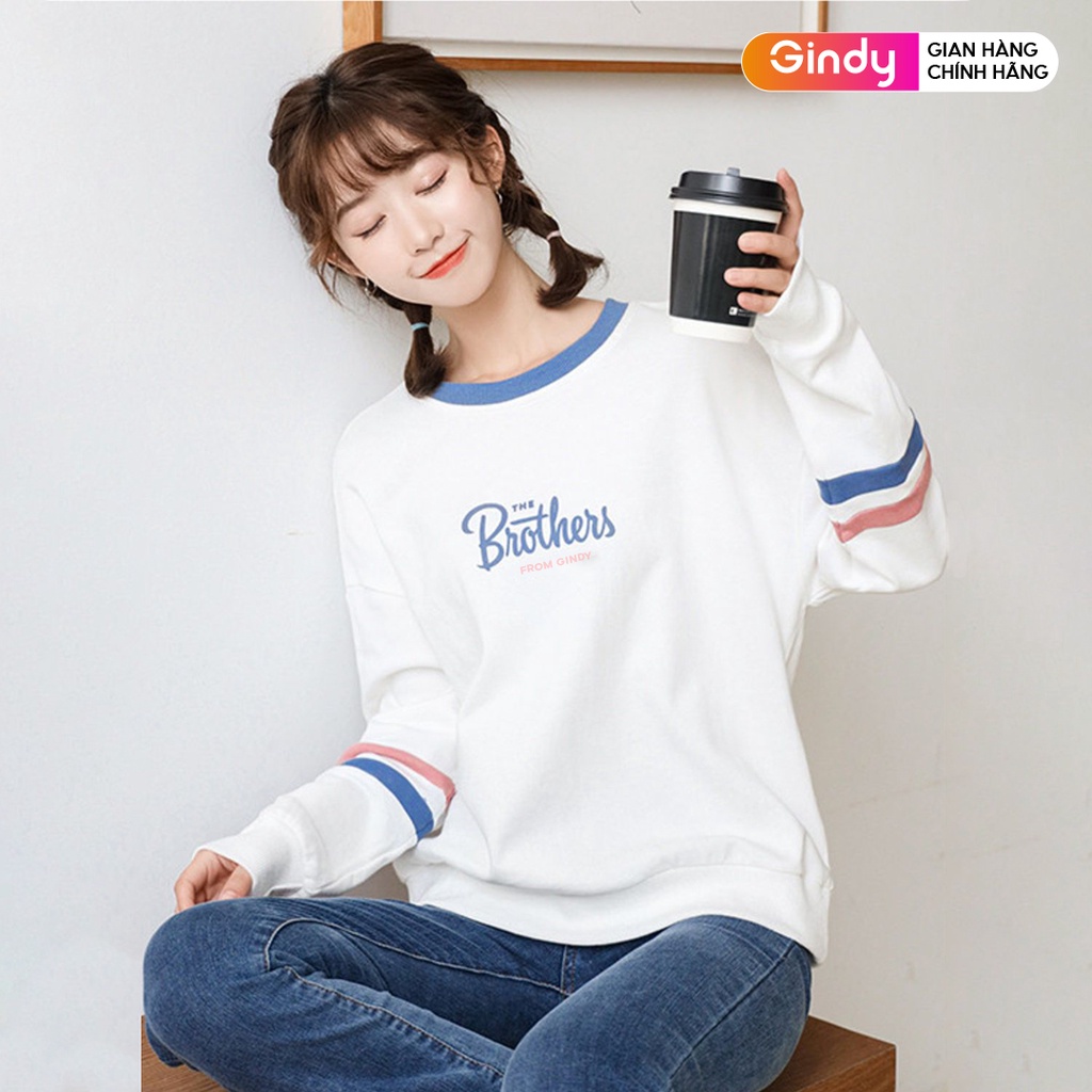 Áo sweater nỉ da cá dài tay trơn basic form rộng GINDY Brothers hoodie đơn giản thời trang thu đông năng động A9107 | BigBuy360 - bigbuy360.vn