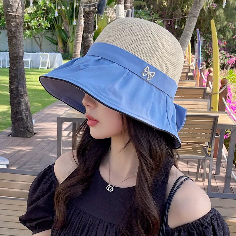Mũ Rộng Vành Tiểu Thư - Nón Cói Đi Biển Đính Nơ Sang Chảnh (M21)