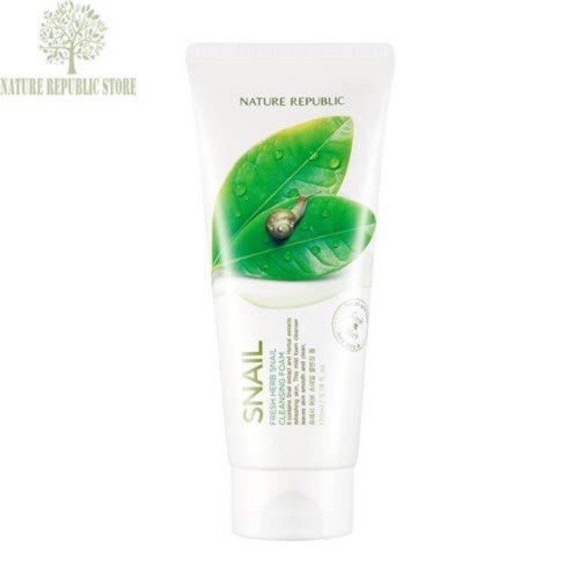 Sữa rửa mặt tinh chất ốc sên Nature Republic Fresh Herb Snail Cleansing[Chính hãng- Bill Store Hàn]