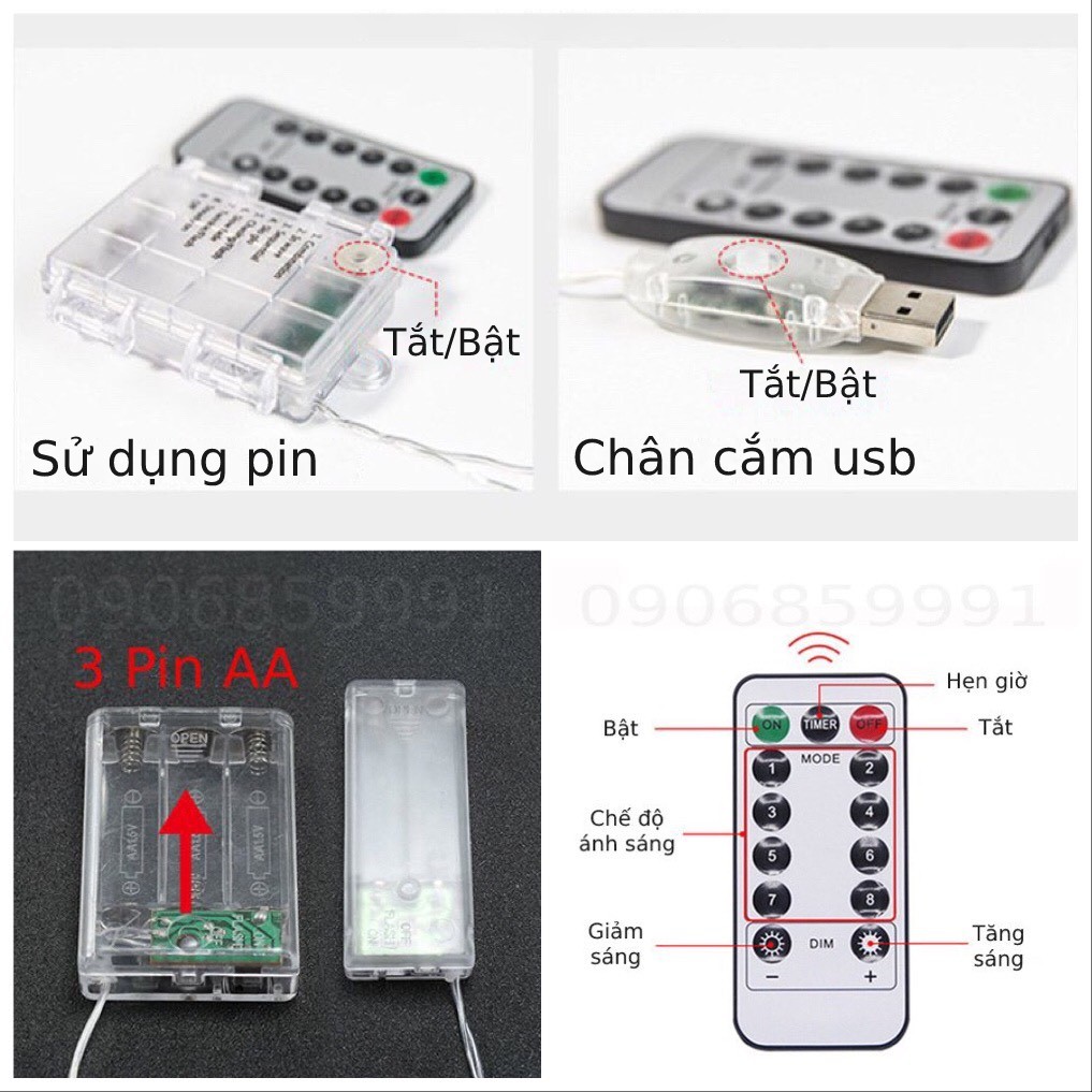 Dây nháy đèn LED hoa hồng trang trí nhà cửa,sinh nhật,lễ hội (Nhiều Mẫu)