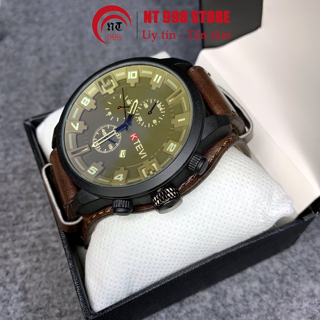 Đồng hồ da thời trang nam KTEVI dây da cao cấp , đồng hồ thể thao nam mặt lớn 48mm | BigBuy360 - bigbuy360.vn