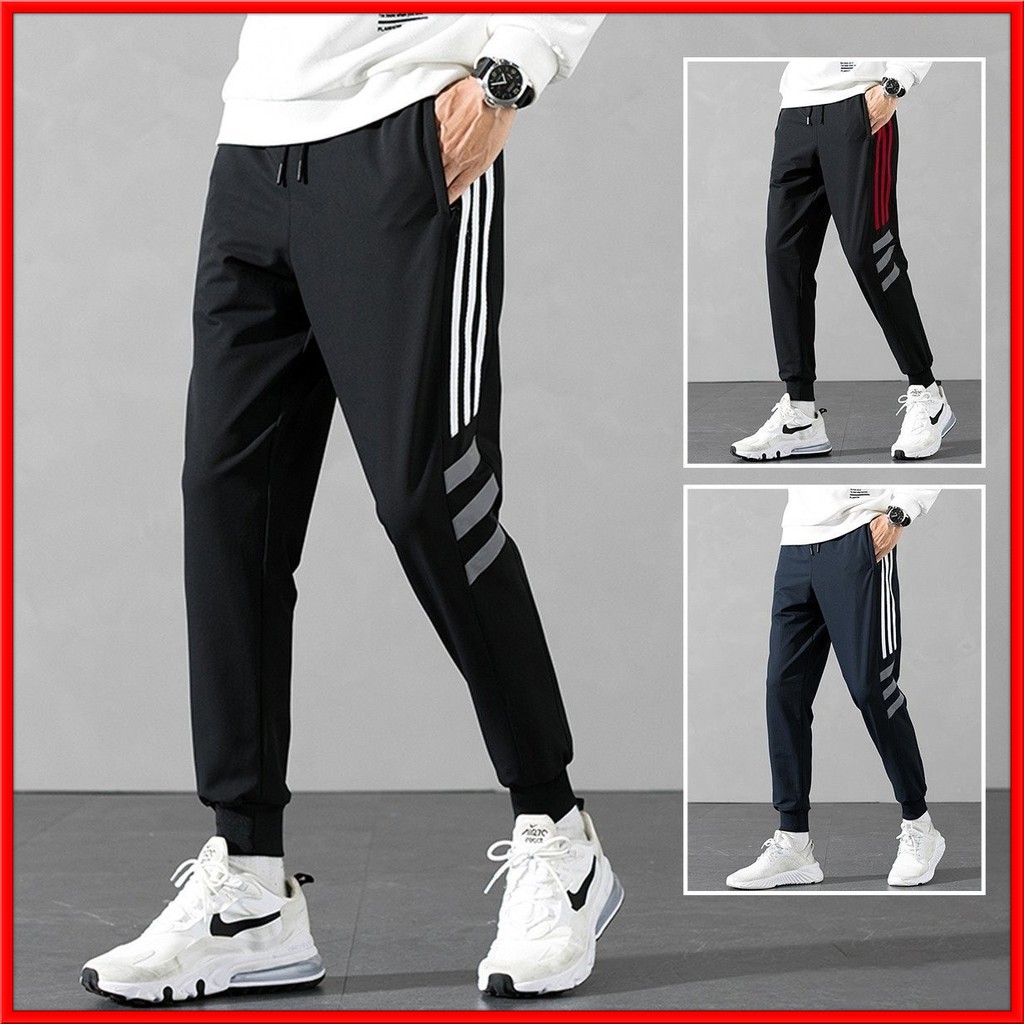 Quần Jogger Nam bo gấu phối sọc phong cách thể thao, chất liệu Polysiter dày đẹp | BigBuy360 - bigbuy360.vn