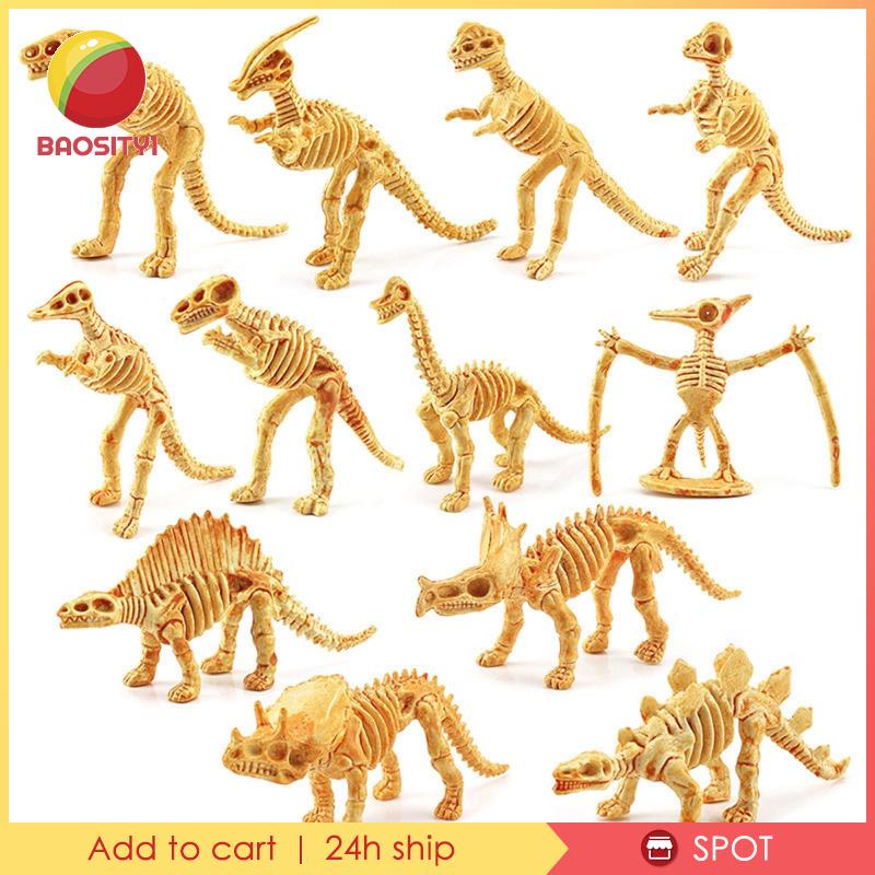[Baosity1] Gói 12 Mô Hình Xương Khủng Long Trang Trí Bộ Sưu Tập