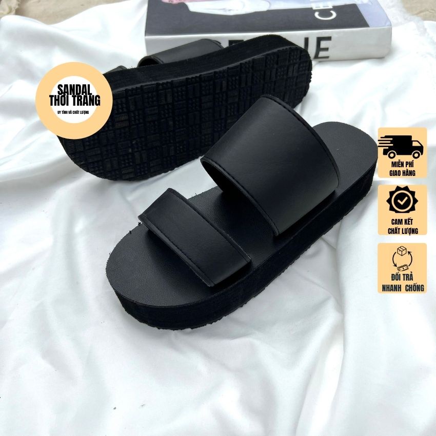 Dép sandal quai ngang nữ đế cao full size 30-44 nam nữ SANDALTHOITRANG