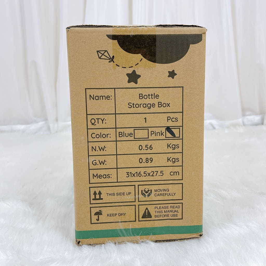Giá úp bình sữa dạng hộp Bottle Storage Box cao cấp bảo quản bình sữa, núm ti khỏi bụi bẩn, côn trùng