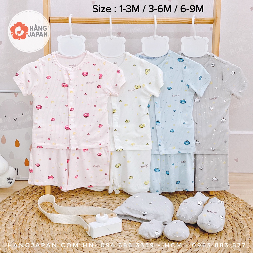 Bộ cộc tay, dài tay raglan cài vai chất modal họa tiết Bons99 cho bé màu ngẫu nhiên