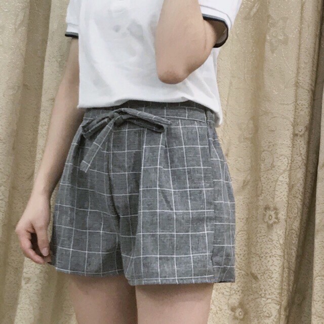 [FREESHIP ĐƠN TỪ 50K] Quần short nữ kẻ nơ siêu xinh (kèm ảnh thật) HARI2019