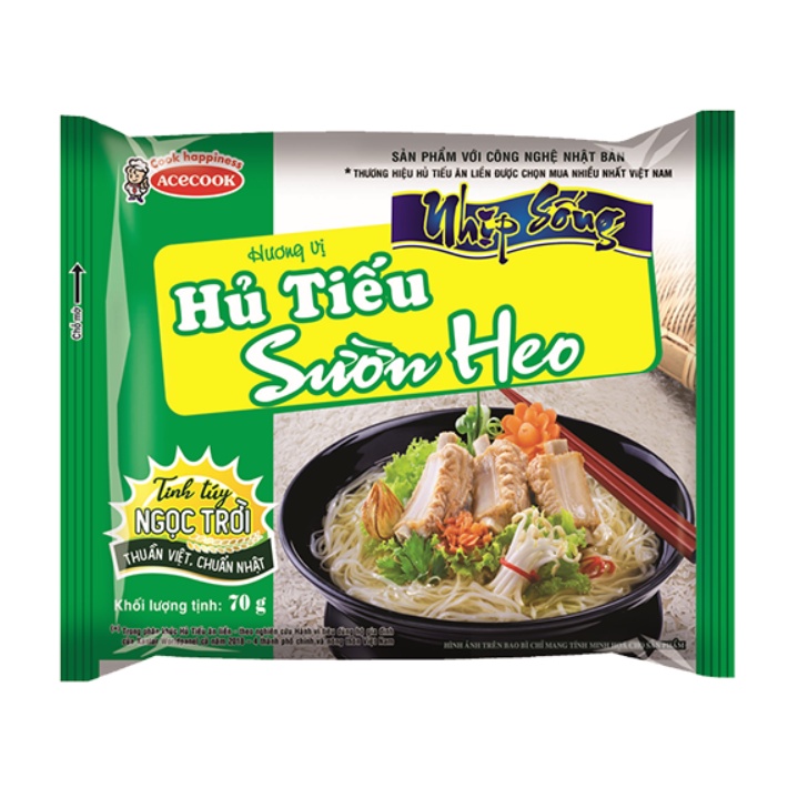 Hủ Tiếu Nhịp Sống Vị Sườn Heo Acecook Combo 5 gói x 70gr/gói