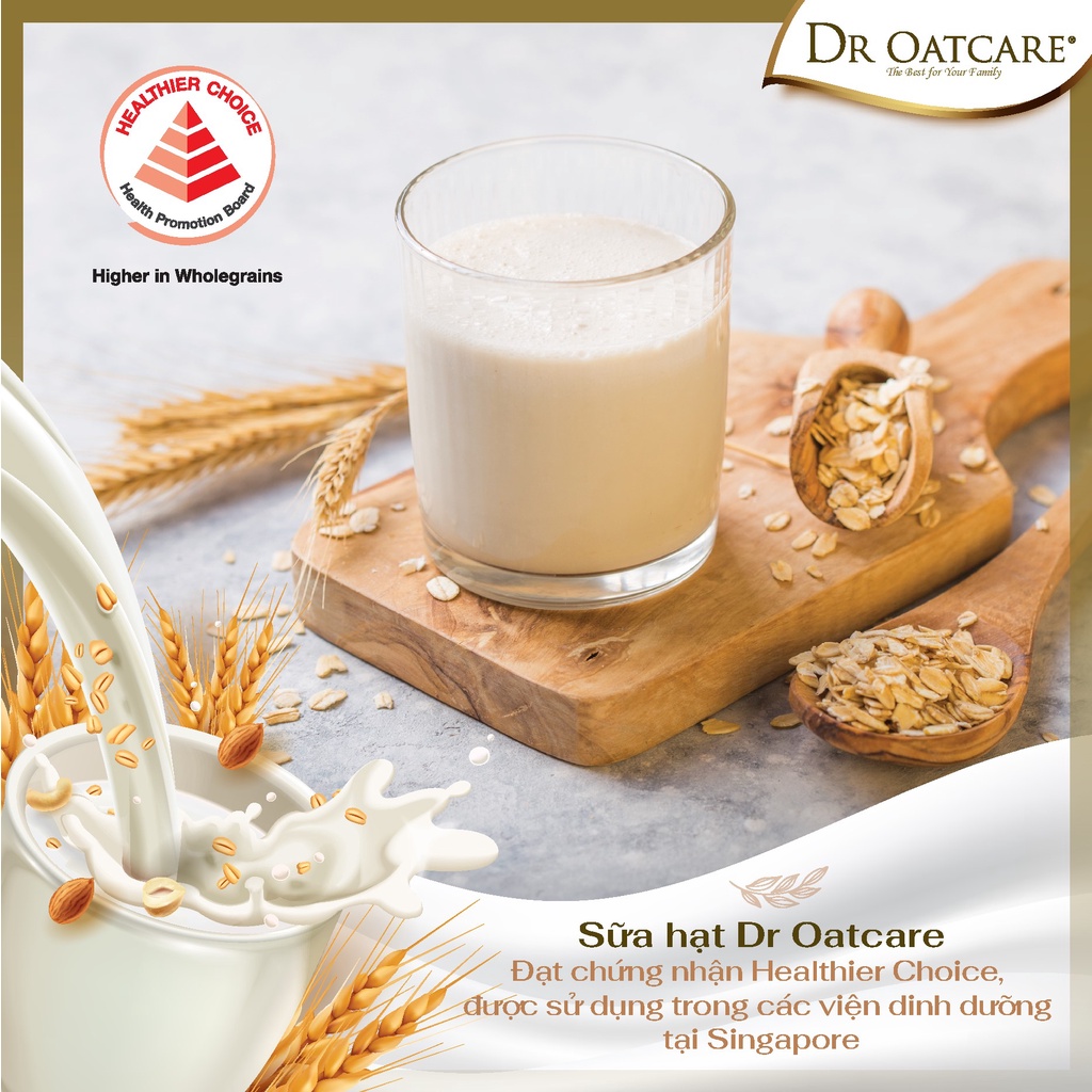 [FREESHIP VÀ TẶNG 2 GÓI BỘT CỎ LÚA MÌ ] Sữa Hạt Singapore Dr Oatcare - Dạng Lon 850g