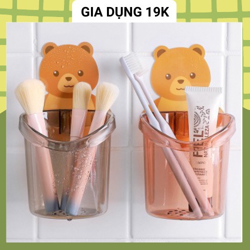 Cốc gấu dán tường đựng bàn chải kem đánh răng 88183 - SHOP GIA DỤNG 19k