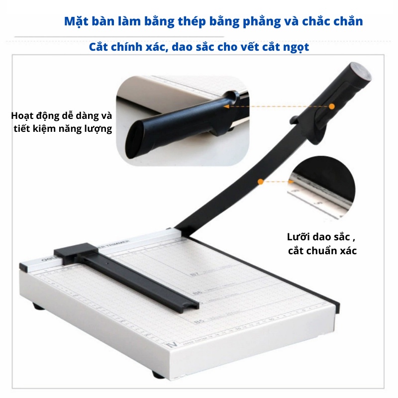 Bàn Xén Giấy A4 Deli - Bàn Cắt Giấy - Dao xén giấy kim loại/ Kích thước 225*325*465mm - 1 chiếc 8014