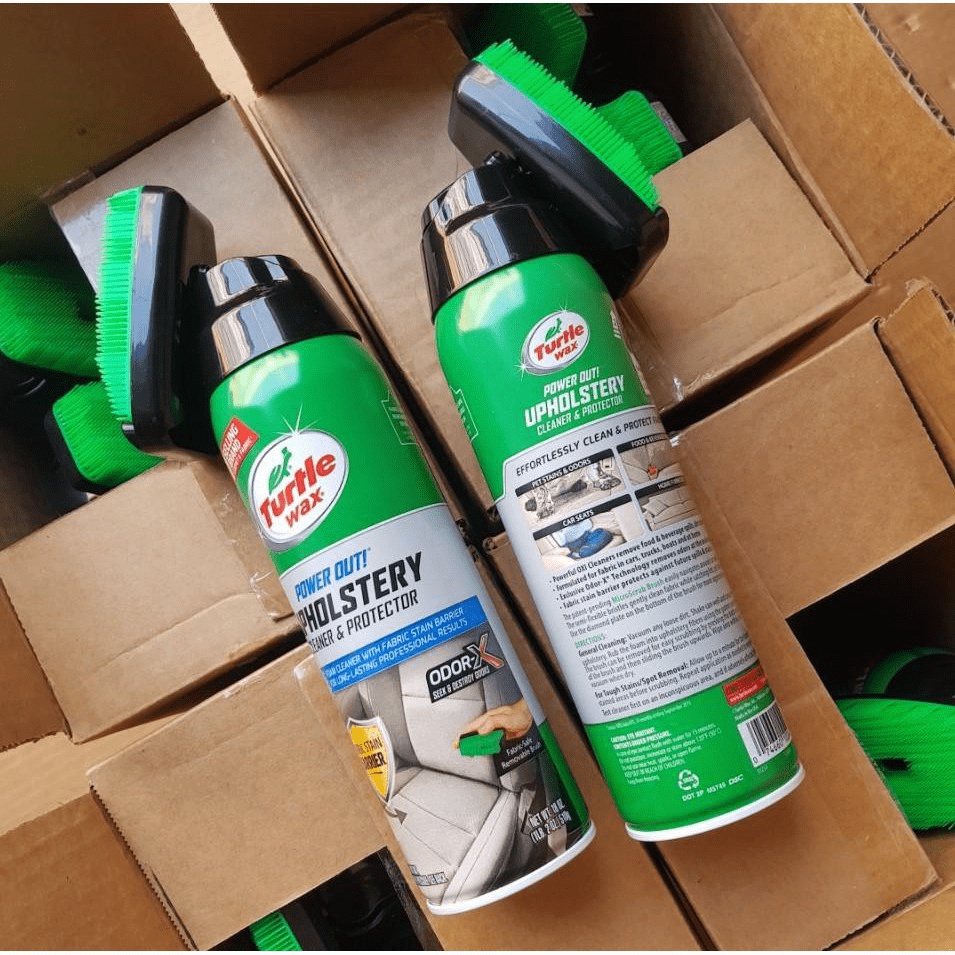 Chai Xịt Tẩy Nệm Da Nỉ Taplo Turtle wax POWER OUT 510ml Tặng Khăn
