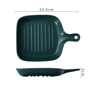 Đĩa sứ hình chảo Chữ Nhật size 23,5cm