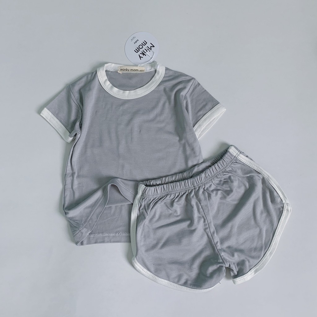 Bộ Thun lạnh cao cấp của Minky Mom túi Zip cho bé trai và gái từ 5-16kg