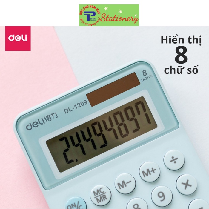 Máy tính để bàn - Màn hình 8 số - Màu Xanh/Hồng - 1209A