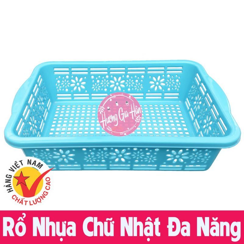 Rổ, khay nhựa chữ nhật dày dặn. chắc chắn