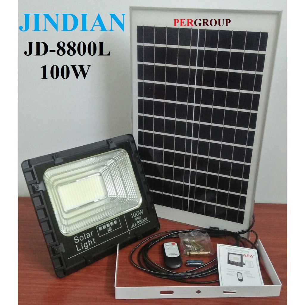 Đèn năng lượng mặt trời 100W JINDIAN JD-8800L