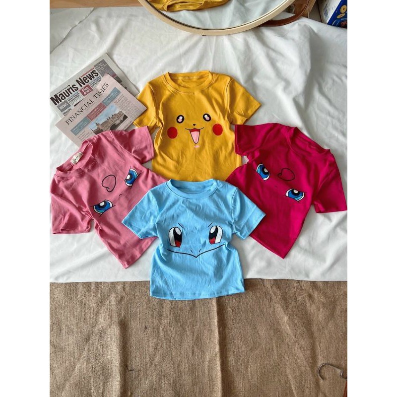 Áo croptop ôm tay ngắn hoạ tiết Pikachu dễ thương - AO050