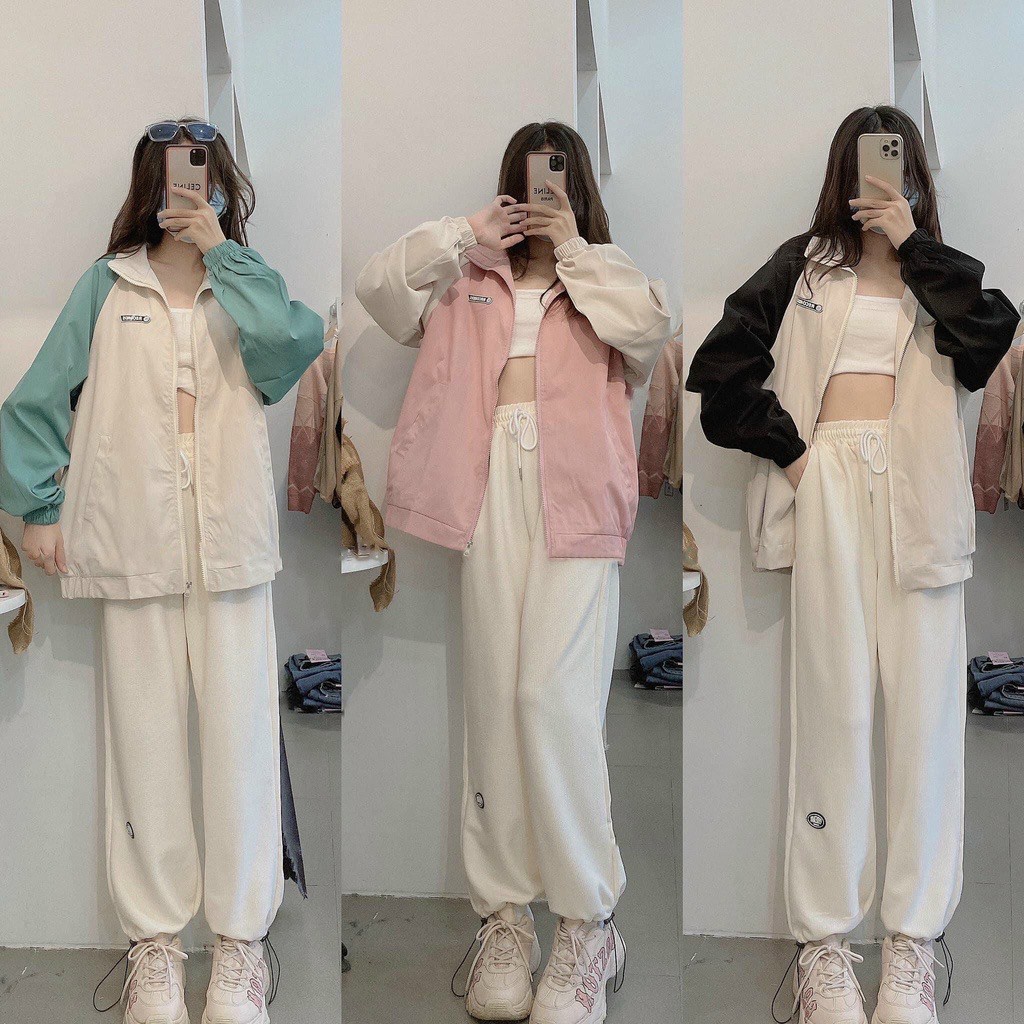 Áo Khoác Dù - Gió Khóa Zip 2 Lớp - Phối  Màu Đẹp Nam Nữ Mặc, Form Rộng Unsiex Hàn Quốc Đẹp - Chống Nắng ,Lạnh