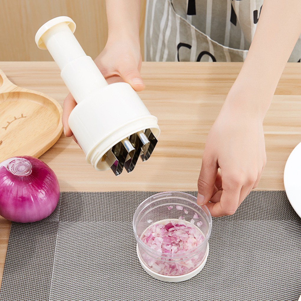 HXBGXB Home Kitchen Hand Pressing Onion Chopper Manual Vegetable Garlic Pepper Food Slicer Peeler Random Color