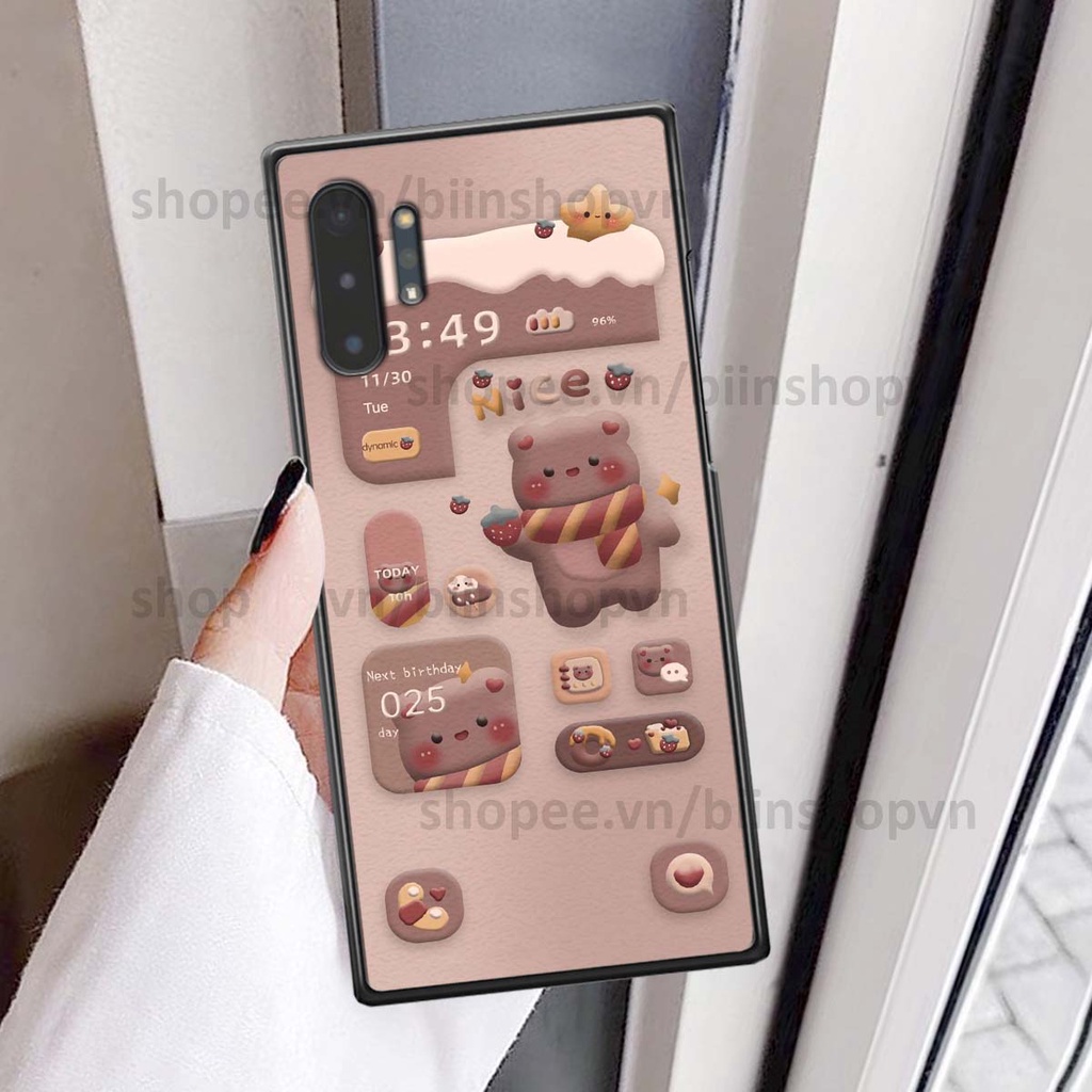 Ốp Samsung Note 10 / Note 10 Plus / Note 10+ in 3D icon gấu nổi siêu xinh, siêu đáng yêu, cá tính phong cách