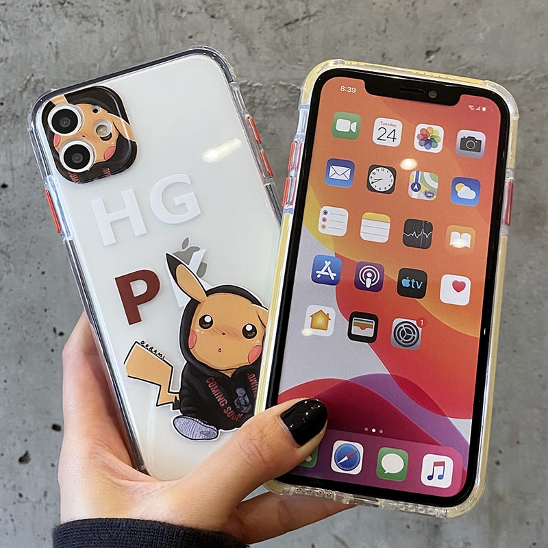 Ốp điện thoại trong suốt họa tiết pikachu cho iPhone 7/8 Plus/X/XS/XR/XS MAX/11/11 PRO/11 Pro MAX/SE2