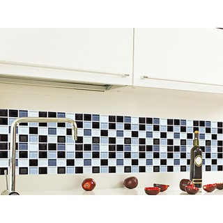 Decal dán tường gạch bông trang trí nhà cửa- Gạch ô vuông đen trắng xám