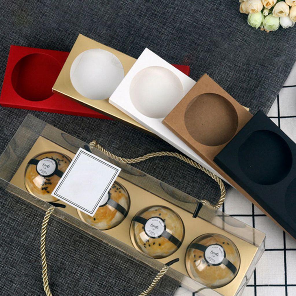 Set 10 Hộp Đựng Bánh Trung Thu 3 / 4 Ngăn Trong Suốt Có Tay Cầm Tiện Lợi