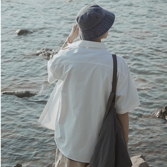 Áo Sơ Mi Nam Tay Ngắn QT.HAUSE  form Rộng Vải Kate Thoáng Mát QTSM02 | BigBuy360 - bigbuy360.vn