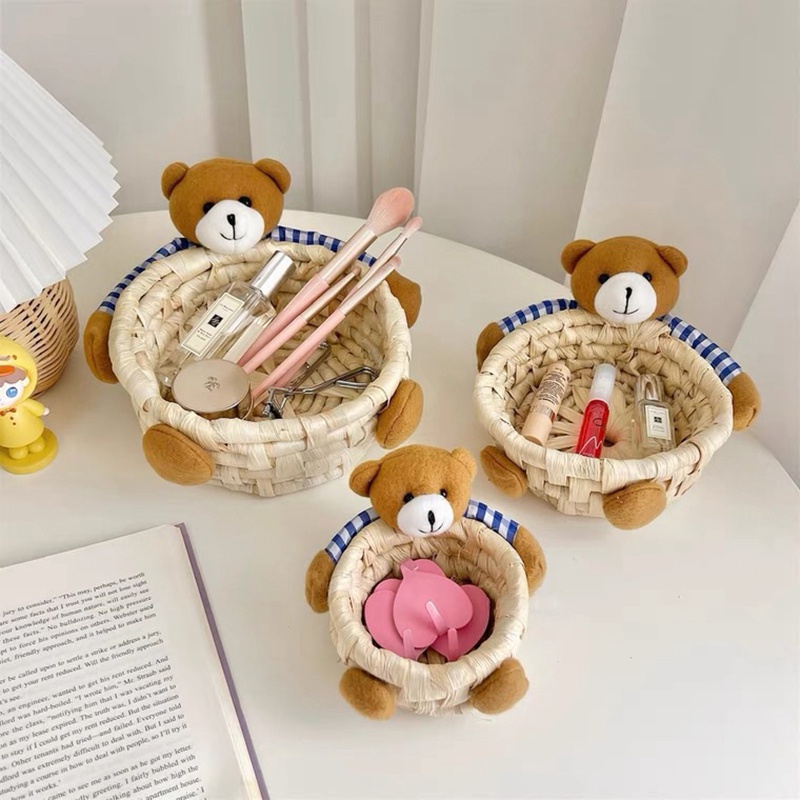 Giỏ Đựng Đồ Hình Gấu Dễ Thương Để Bàn