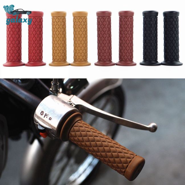 Bộ 2 cùm tay lái cao su 7/8&quot; 22mm màu cafe dành cho xe máy