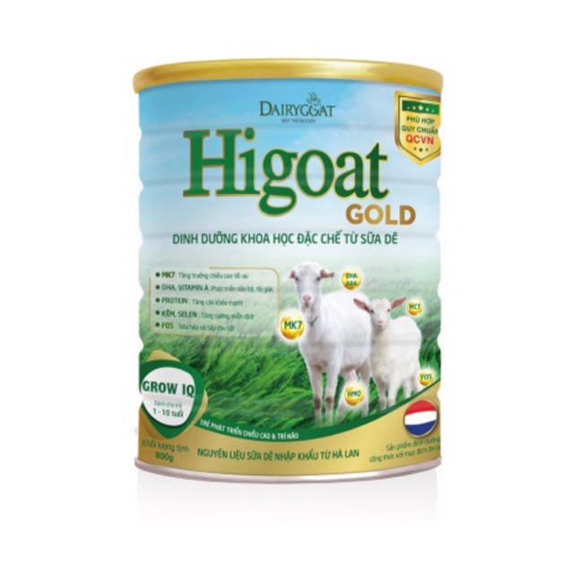 Sữa dê Higoat Gold Grow IQ loại 800g