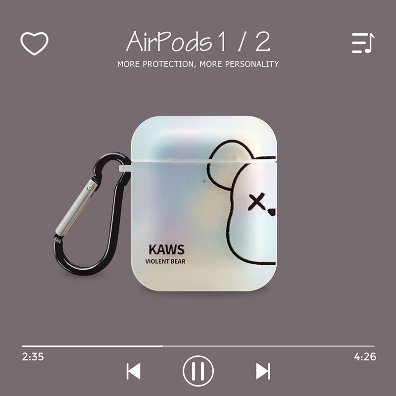 Vỏ Bảo Vệ Hộp Sạc Tai Nghe Bluetooth AirPods 1 / 2 / Pro / 3 Hình Gấu Violent Chất Lượng Cao