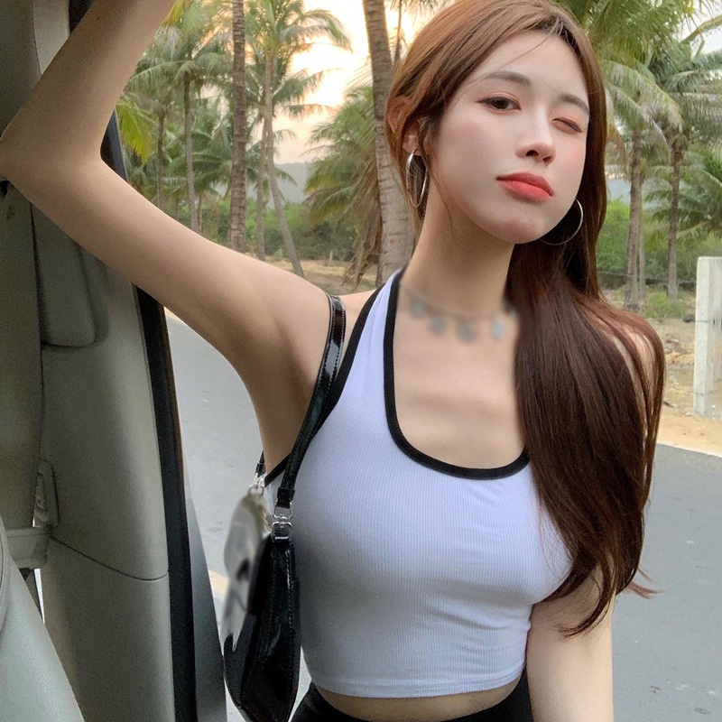 Áo thể thao không tay hở vai dáng ôm thời trang mùa hè dành cho nữ