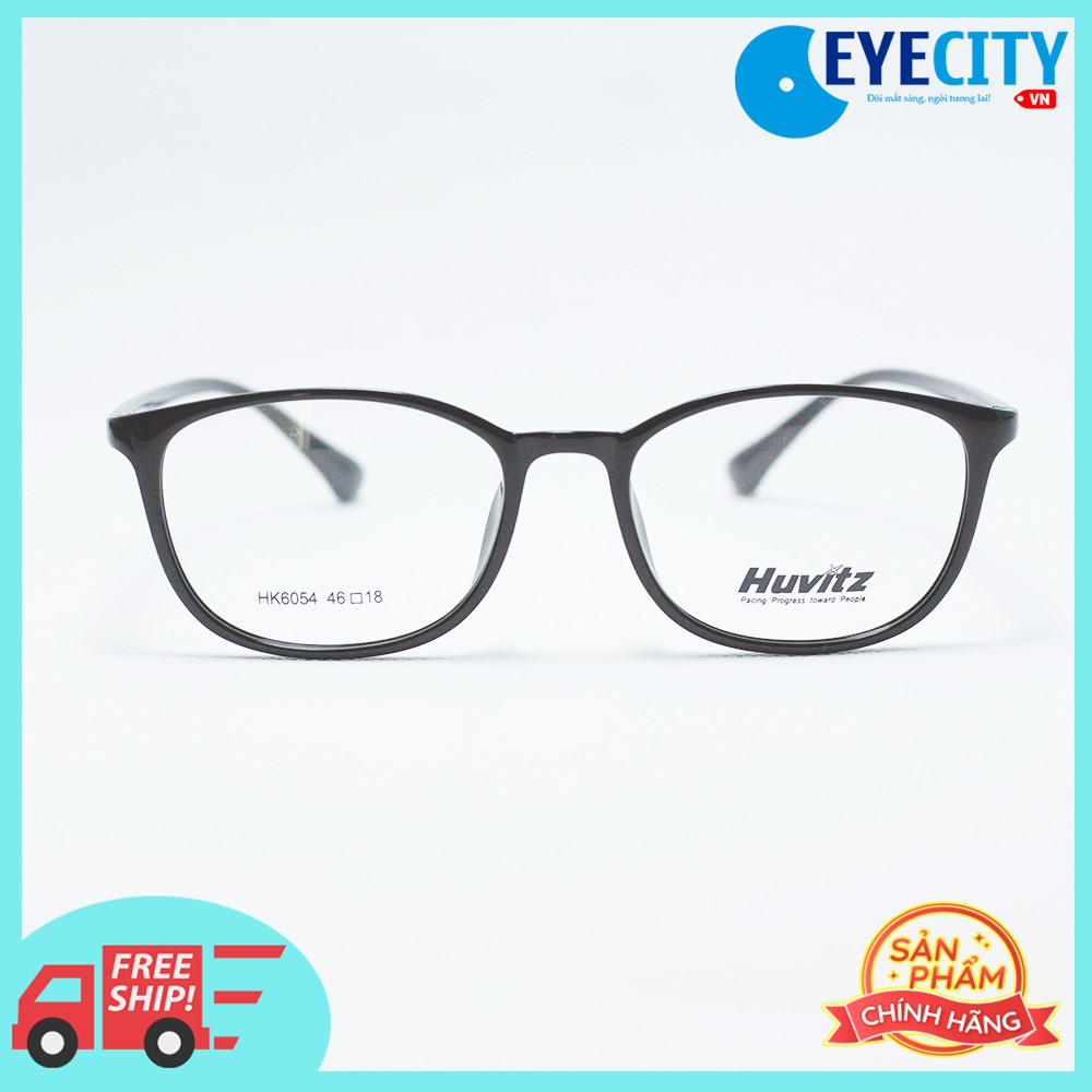 Gọng kính cận thời trang Hàn Quốc HUVITZ nhựa dẻo màu đen HK6054 - C1