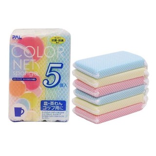 Set 05 Miếng Mút Bọc Lưới Rửa Chén Bát Tạo Bọt Seiwapro - Nội địa Nhật Bản