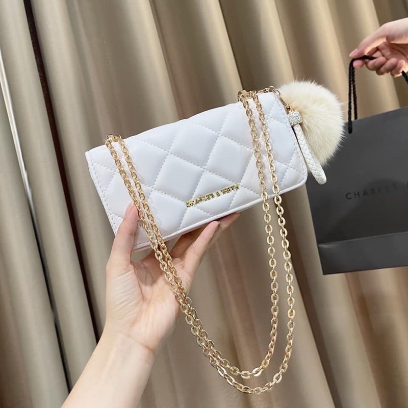 Túi đeo chéo, túi kẹp nách Cê Ka trần trám thời trang, hàng qc loại 1 (lót da đỏ kèm ảnh thật)