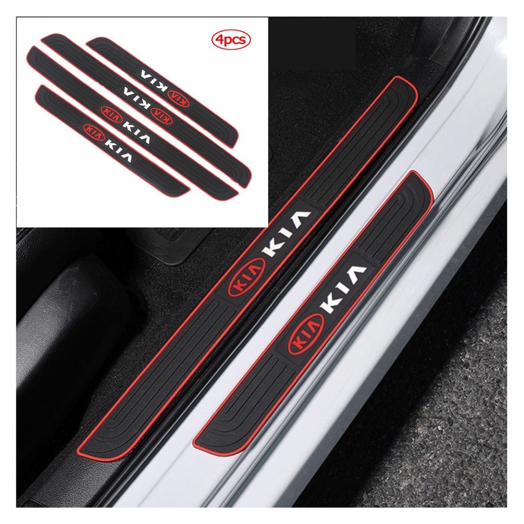 Nẹp cao su dán chống trầy xước bảo vệ bậc cửa xe ô tô xe hơi có logo theo hãng xe