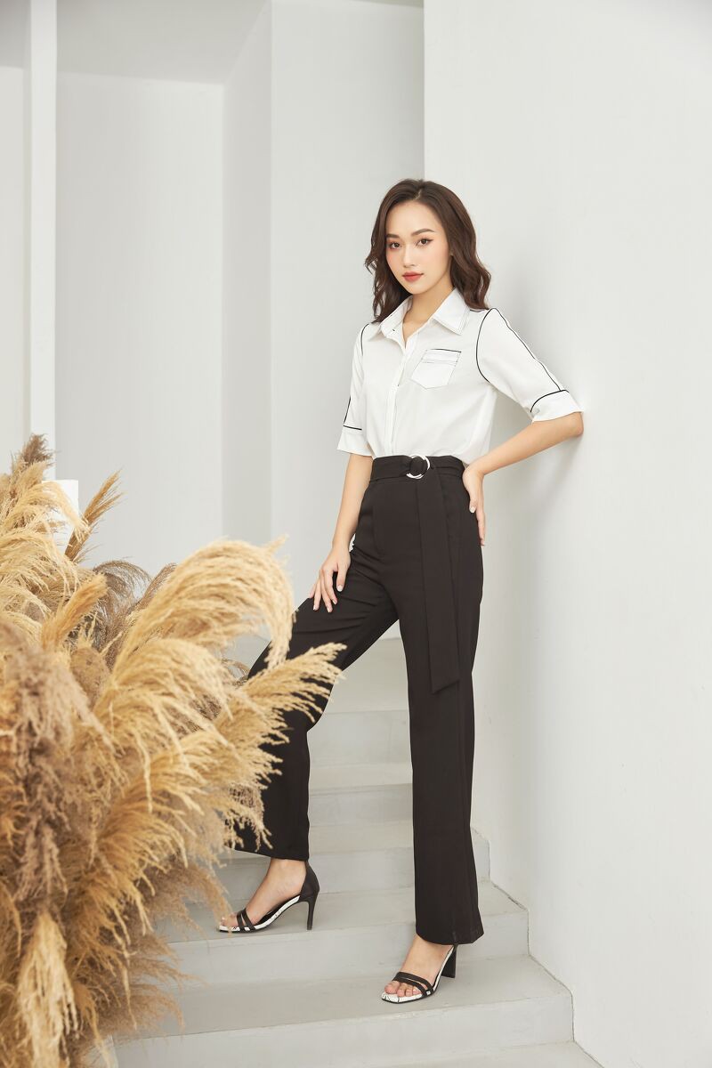 [Mã FAMALLT5 giảm 15% đơn 150k] Quần suông kèm đai GQ002 - Genni