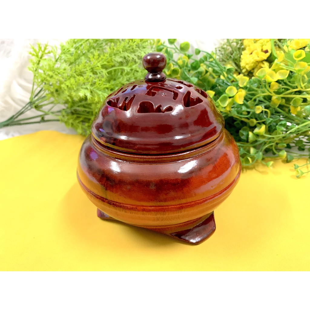 Xông Trầm Gỗ Hương (Cao 12cm , ngang 12cm)